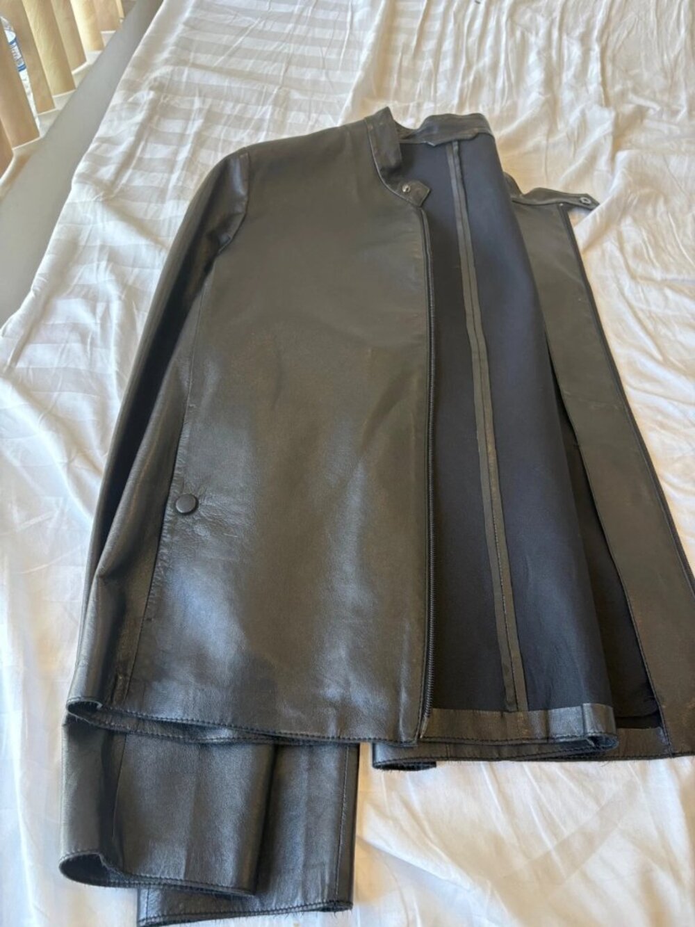EMPORIO ARMANI MENS LEATHER JACKET SZ ITALIAN 58 XXXL 48"